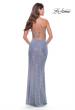 Picture of: Sequin Prom Dress with Ruching and Open Tie Back in Slate, Style: 31349, Detail Picture 7