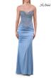 Picture of: Strapless Beaded Corset Gown with Ruching and Lace-Up Back in Slate, Style: 33765, Detail Picture 7