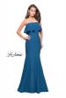 Picture of: Strapless Mermaid Prom Dress with Ruffles in Slate Blue, Style: 25419, Detail Picture 1