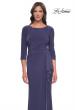 Picture of: Chic Jersey Evening Dress with Ruchign and Ruffle Skirt Detail in Smoky Blue, Style: 30814, Detail Picture 1