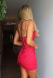 Picture of: Strapless Floral Corset Mini Dress in Strawberry, Style 33935, Detail Picture 2