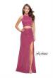 Picture of: Glittering Two Piece Jersey Prom Dress with Side Leg Slit in Strawberry, Style: 25572, Main Picture