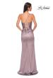 Picture of: Fitted Simple Satin Prom Dress with Lace Up Back in Taupe , Style 33010, Back Picture