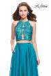 Picture of: Two Piece A-line Dress with Halter Neck and Beading in Teal, Style: 25843, Main Picture