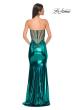 Picture of: Pretty Metallic Jersey Ruched Dress with Sweetheart Neckline in Teal , Style 32806, Detail Picture 8