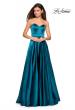 Picture of: Strapless Metallic Prom Gown with Empire Waist in Teal, Style: 27506, Detail Picture 1