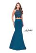 Picture of: Two Piece High Neck Prom Dress with Beading in Teal, Style: 26035, Detail Picture 2