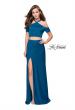 Picture of: Two Piece Long Prom Dress with Beaded Halter Top in Teal, Style: 25846, Detail Picture 3