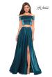Picture of: Two Piece Two- Tone Satin A Line Prom Dress in Teal, Style: 26919, Detail Picture 3