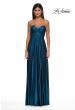 Picture of: Strapless Metallic Prom Dress with Knot Detail in Teal , Style: 33047, Detail Picture 5
