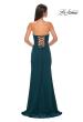 Picture of: Jersey Strapless Dress with Sweetheart Rhinestone Lined Neckline in Teal , Style 32829, Detail Picture 6