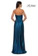 Picture of: Strapless Metallic Prom Dress with Knot Detail in Teal , Style: 33047, Detail Picture 6