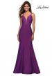 Picture of: Long Jersey Prom Gown with Open Strappy Back in Violet, Style: 27446, Main Picture