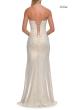 Picture of: Strapless Metallic Gown with Lace Trim and Lace-Up Back in White Gold, Style: 33418, Detail Picture 8