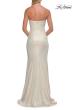 Picture of: Strapless Metallic Jersey Gown with Ruching and Fitted Silhouette in White Gold, Style: 33424, Detail Picture 12