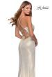 Picture of: Long Metallic Jersey Prom Dress with Knot Detail in White/Gold, Style: 28363, Detail Picture 2