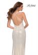 Picture of: Wrap Style Metallic Jersey Gown with Ruching in White Gold, Style 29707, Detail Picture 2