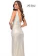 Picture of: Gorgeous Metallic Jersey Gown with Ruffle Detail in White Gold, Style 29759, Detail Picture 2