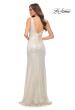 Picture of: Gorgeous Metallic Jersey Gown with Ruffle Detail in White Gold, Style 29759, Detail Picture 5