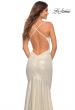 Picture of: Metallic Jersey Gown with Stunning Open Back in White Gold, Detail Picture 5