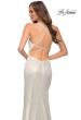 Picture of: Criss Cross Ruched Metallic Prom Dress with Slit White Gold, Style 29836, Detail Picture 6