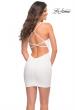 Picture of: Chic Short Jersey Dress with Open Criss-Cross Straps in White, Detail Picture 8