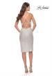 Picture of: Soft Sequin Midi Dress with Draped Neckline and Slit in White, Style: 30922, Detail Picture 8
