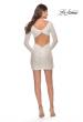 Picture of: Long Sleeve Sequin Dress with Ruching and Open Back in White, Style: 30951, Detail Picture 10