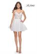 Picture of: Short Dress with Flared Skirt and Sheer Lace Bodice in White, Style: 31769, Detail Picture 12