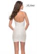 Picture of: Short Simple Sequin Dress with Square Neckline in White, Style: 30121, Detail Picture 17