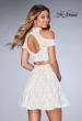 Picture of: Lace Two Piece Dress with Open Shoulders and Keyhole in White, Style: 25021, Back Picture