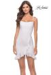 Picture of: Fitted Ruffle Skirt Short Dress with Square Neckline in White, Style: 30945, Detail Picture 1