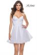 Picture of: Cute Flared Tulle Skirt Dress with Sheer Bodice in White, Style: 31763, Detail Picture 1