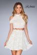 Picture of: Lace Two Piece Dress with Open Shoulders and Keyhole in White, Style: 25021, Detail Picture 2