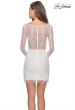 Picture of: Lace Dress with Sheer Sleeves and Scalloped Hem in White, Style: 28233, Detail Picture 2