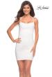 Picture of: Chic Short Jersey Dress with Open Criss-Cross Straps in White, Detail Picture 2