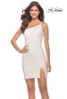 Picture of: One Shoulder Mini Dress with Slit in White, Style: 30927, Detail Picture 2