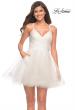Picture of: Short Fit and Flare Tulle Dress with Open Back in White, Detail Picture 3