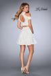 Picture of: Lace Two Piece Dress with Open Shoulders and Keyhole in White, Style: 25021, Detail Picture 5