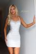Picture of: Embellished Open-Back Ruched Mini Dress in White, Style 33928, Detail Picture 5