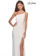 Picture of: One Shoulder Long Jersey Homecoming Dress in White, Style: 28176, Detail Picture 6