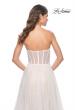 Picture of: Pearl Tulle A-Line with Strapless Satin Bustier Top in White Nude, Style: 32149, Detail Picture 2