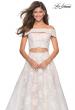 Picture of: Two Piece Off the Shoulder Lace Prom Dress in White Nude, Style: 27028, Detail Picture 3