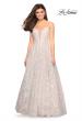 Picture of: Strapless A-Line Embroidered Prom Dress in White/Nude, Style: 27640, Detail Picture 3