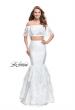 Picture of: Two Piece Off the Shoulder Prom Dress with Floral in White, Style: 26193, Main Picture