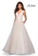 Picture of: Sequin Print Ball Gown with Deep V and Pockets in White, Style: 27323, Main Picture