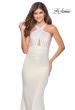 Picture of: Metallic Criss Cross Jersey Dress with Rhinestones in White, Style: 28745, Main Picture