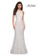 Picture of: Long Lace Prom Dress with High Neckline in White, Style: 27289, Detail Picture 8