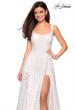 Picture of: Long Lace Prom Dress with Attached Shorts in White, Style: 27476, Detail Picture 8
