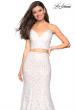 Picture of: Lace Two Piece Gown with Rhinestone Accents in White, Style: 27589, Detail Picture 9